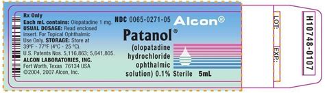 Patanol - FDA prescribing information, side effects and uses