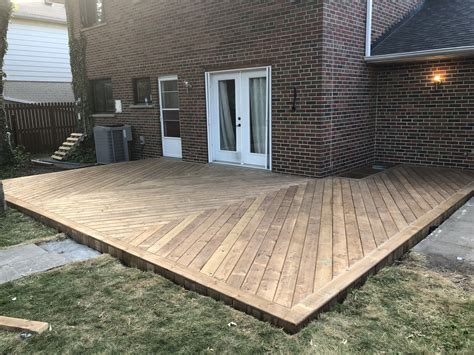 Our finished deck! The #herringbone pattern came together nicely! Now ...