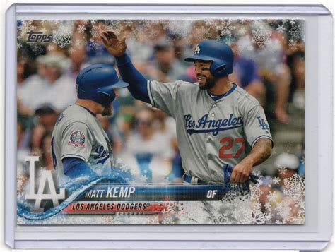 Matt Kemp 2018 Topps Holiday Snowflake card Los Angeles Dodgers