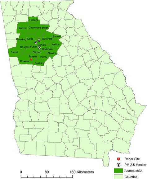 Atlanta Georgia Counties Map