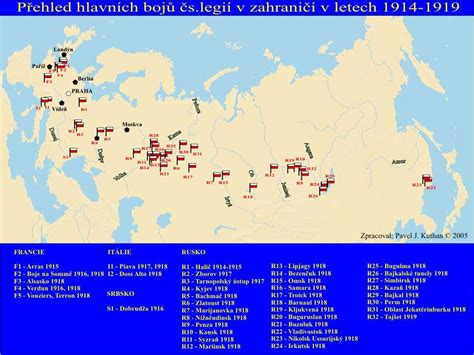 Map of the major battles of the Czechoslovak legion : r/europe