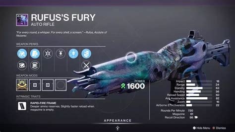 Destiny 2 Rufus's Fury God Roll & How To Get It - GINX TV