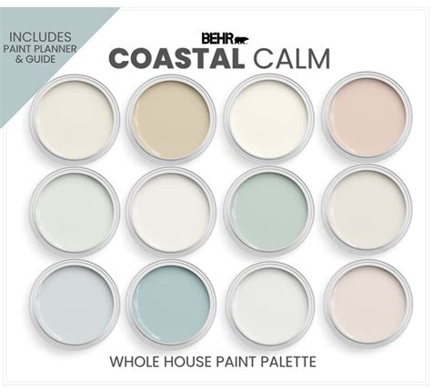 Behr Coastal Paint Colors This Color Palette Includes Behr - Etsy