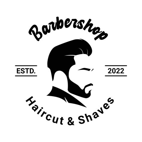 Barbershop Logo Vector Illustration - Vintage Logo - Black and white ...