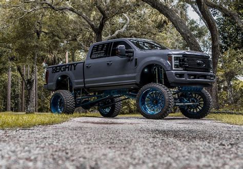 Insane Lifted Ford Truck Projects: Gray Lifted Ford F250. Gray Ford Superduty with American ...