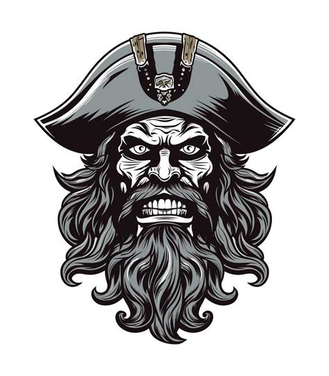 Pirates skull zombie head vector clip art illustration 25919063 Vector ...