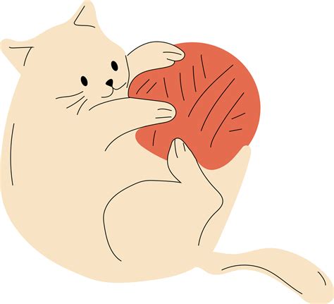 Cute cat with Knitting and balls of yarn. 13760762 PNG