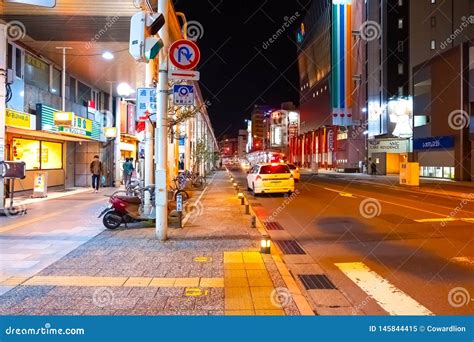 Night Scene at Aomori Mainstreet Editorial Image - Image of aomori ...