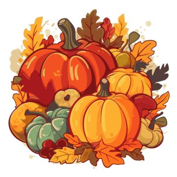 Decorative Autumnal Leaves And Pumpkins With Fall Leaves And Pumpkins ...