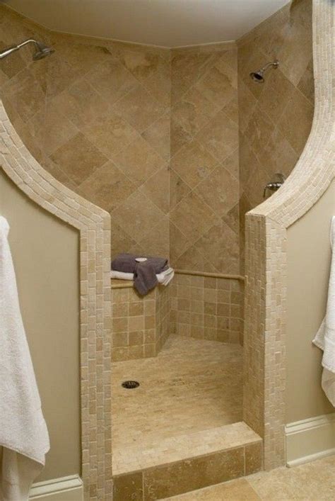 tile showers without doors: walk in shower no door | Bathroom remodel ...