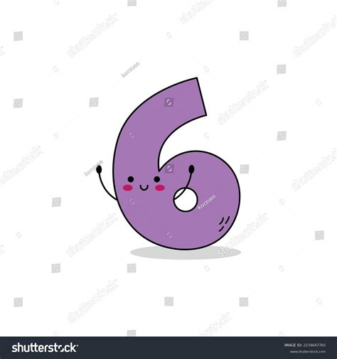 Cute Number 6 Cartoon Character Stock Vector (Royalty Free) 2234647765 ...