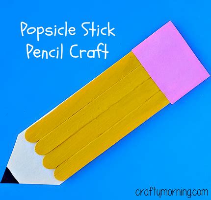 Back to School Popsicle Stick Pencil Craft - Crafty Morning