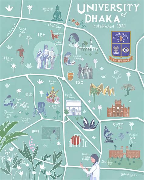 Illustrated Map of Dhaka University – dhakayeah