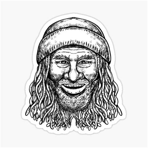 "Rastafarian Dude Tattoo Grayscale" Sticker for Sale by patrimonio | Redbubble