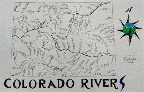 Colorado Rivers Map - Etsy