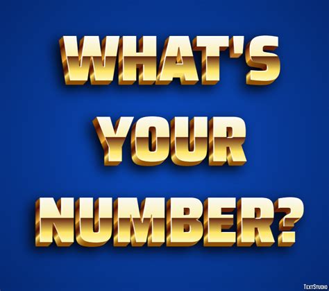 What's Your Number? Text Effect and Logo Design Sentence