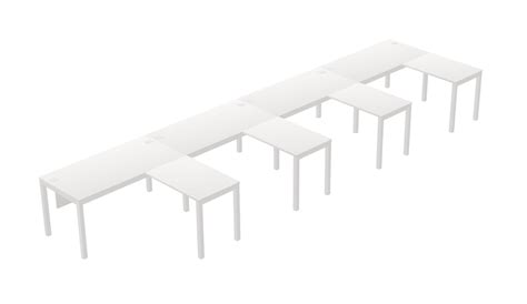 White L-Shaped Office Desk Modesty Panel For 4 Persons - Officestock ...