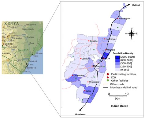 A map of the Kilifi Health and Demographic Surveillance System (HDSS)... | Download Scientific ...