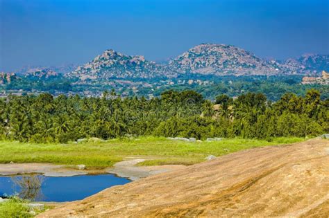 View of Hemakuta Hill Sunset Point, Hampi, India Stock Image - Image of ...