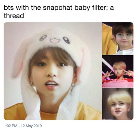 bts with the snapchat baby filter: a thread | Snapchat Baby Filter ...