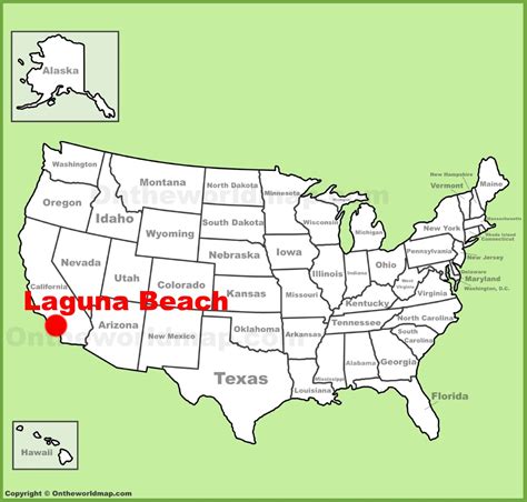 Laguna Beach location on the U.S. Map - Ontheworldmap.com