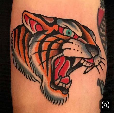 Traditional Tiger Head Tattoo