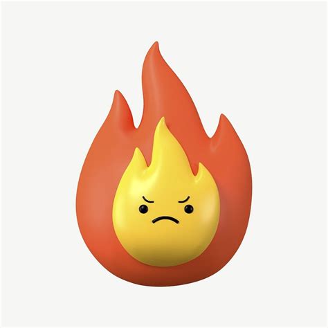 3D angry fire, emoticon illustration | Premium PSD - rawpixel