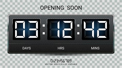 Countdown timer remaining or Clock counter scoreboard with days, hours and minutes display ...