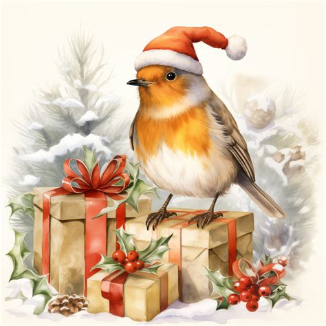 Robin Bird At Christmas Free Stock Photo - Public Domain Pictures