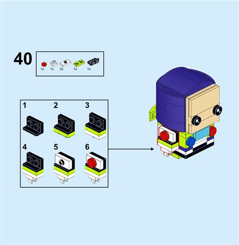 Disney Toy Story Buzz Lightyear Custom Lego Brickheadz Instructions