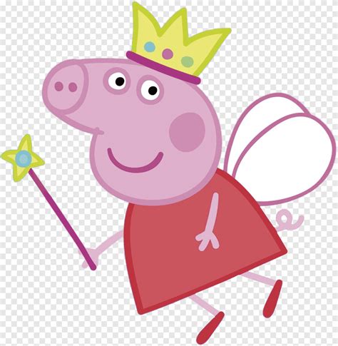 Peppa pig holding wand illustration, Daddy Pig Party, PEPPA PIG, animals, baby Toys png | PNGEgg