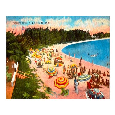 Vintage Postcard Art Vintage Beach Old Beach Postcard - Etsy España