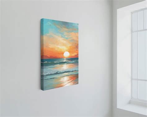 Ocean Sunset Canvas Wall Art Print Ocean Decor Sunset Decor - Etsy