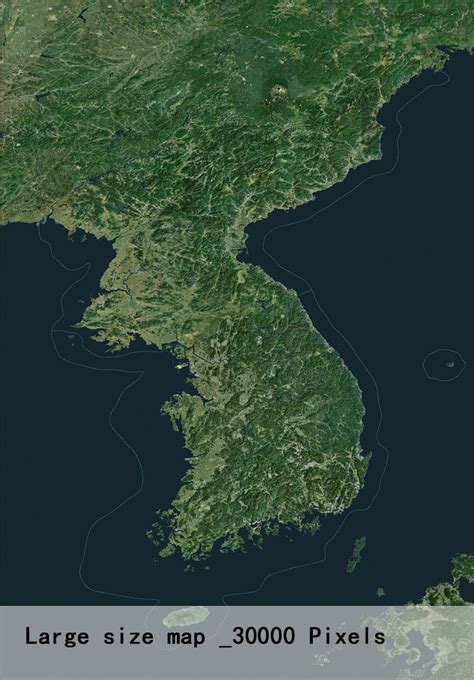 Korean Peninsula satellite map 3D model | CGTrader