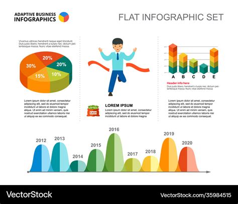 Timeline and percentage chart template Royalty Free Vector