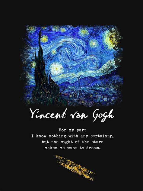 "Vincent Van Gogh "Starry Night", Poem / Quote, Signature." T-shirt by STYLESYNDIKAT | Redbubble