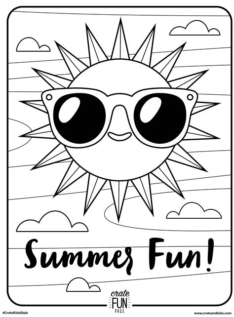 Summer Fun Printable Coloring Pages