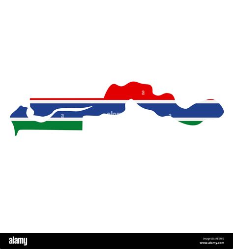 map of Gambia with flag inside. Gambia map illustration Stock Photo - Alamy