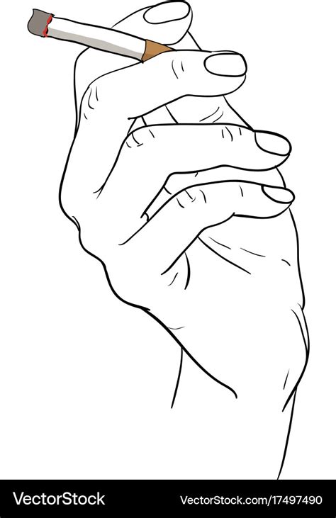 Hand holding cigarette Royalty Free Vector Image