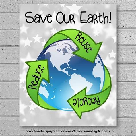 This printable Earth Day poster reminds students to save our planet by ...