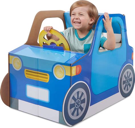 Amazon.com: Pop2Play Indoor Baby Car – Sturdy and Eco-Friendly Cardboard Toddler Toy Car ...