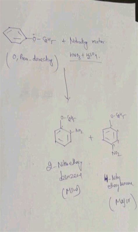 (6) Which of the following compounds is obtained as major product on reaction of ethoxybenzene ...