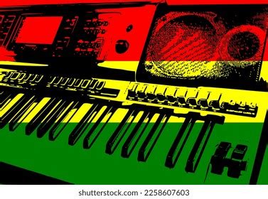 Silhouette Reggae Style Keyboard Design Sticker Stock Vector (Royalty ...