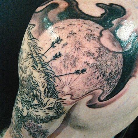 Brad Wooten on Instagram: “Werewolf in progress” | Realistic moon tattoo, Werewolf tattoo, Black ...