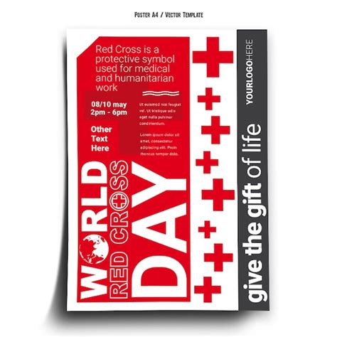 Premium Vector | Red Cross Day Poster Template