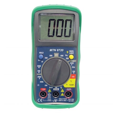 Mountain Tools® 8720 - Digital Multimeter with Built-in Temperature Reading (AC/DC Voltage, DC ...