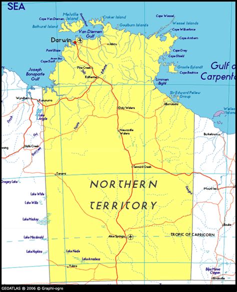 Map of Northern Territory - Australia Maps and Atlas