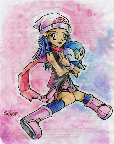 Dawn and Piplup by DarkAngeL383 on DeviantArt