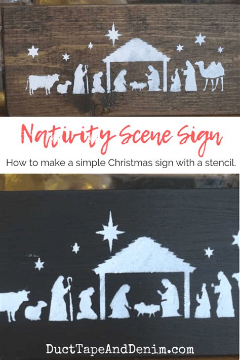 How to Make a Simple Nativity Scene Christmas Sign with a Stencil