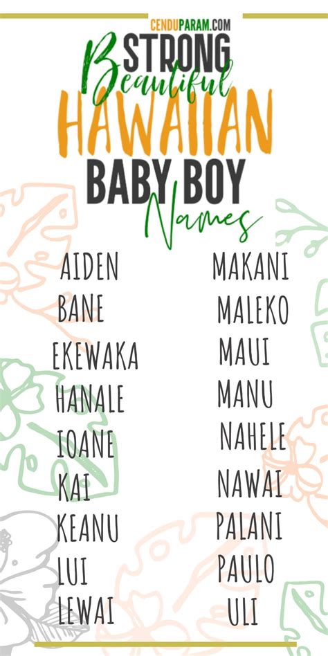 Strong Hawaiian Baby Boy Names and Meanings – Cenzerely Yours